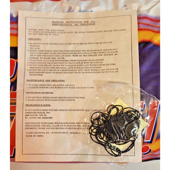 1990's Busch / Busch Light Large Inflatable Beer Can Store Display NASCAR U136 - Picture 10 of 11